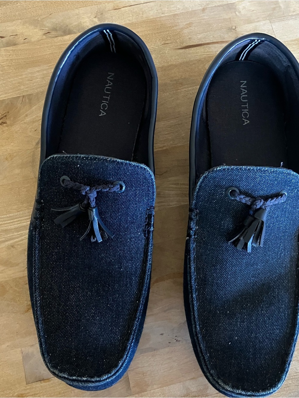 Nautica Men's Navy Tassel Slip-On Loafers size 12 Recycled Canvas